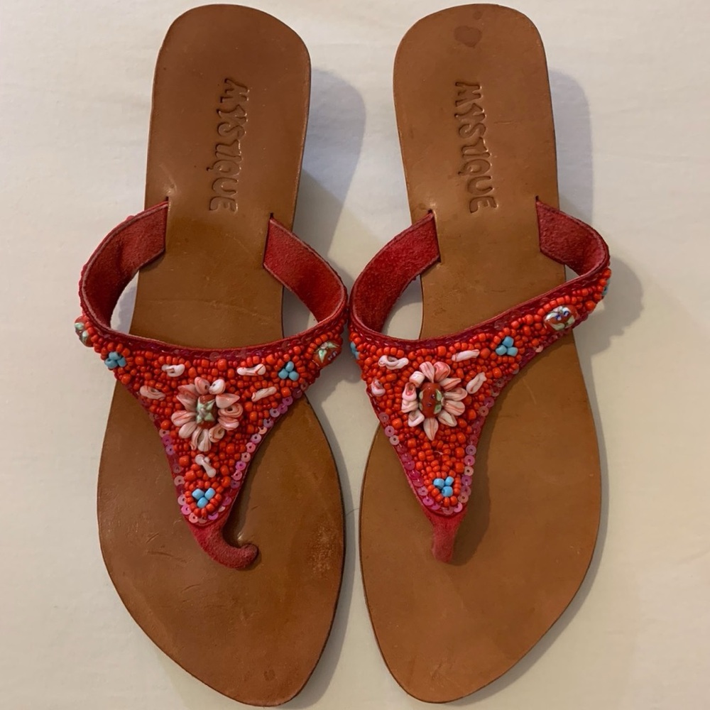 Mystique Beaded Leather Sandals